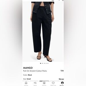 Mango Black Wide Leg Women's Pants